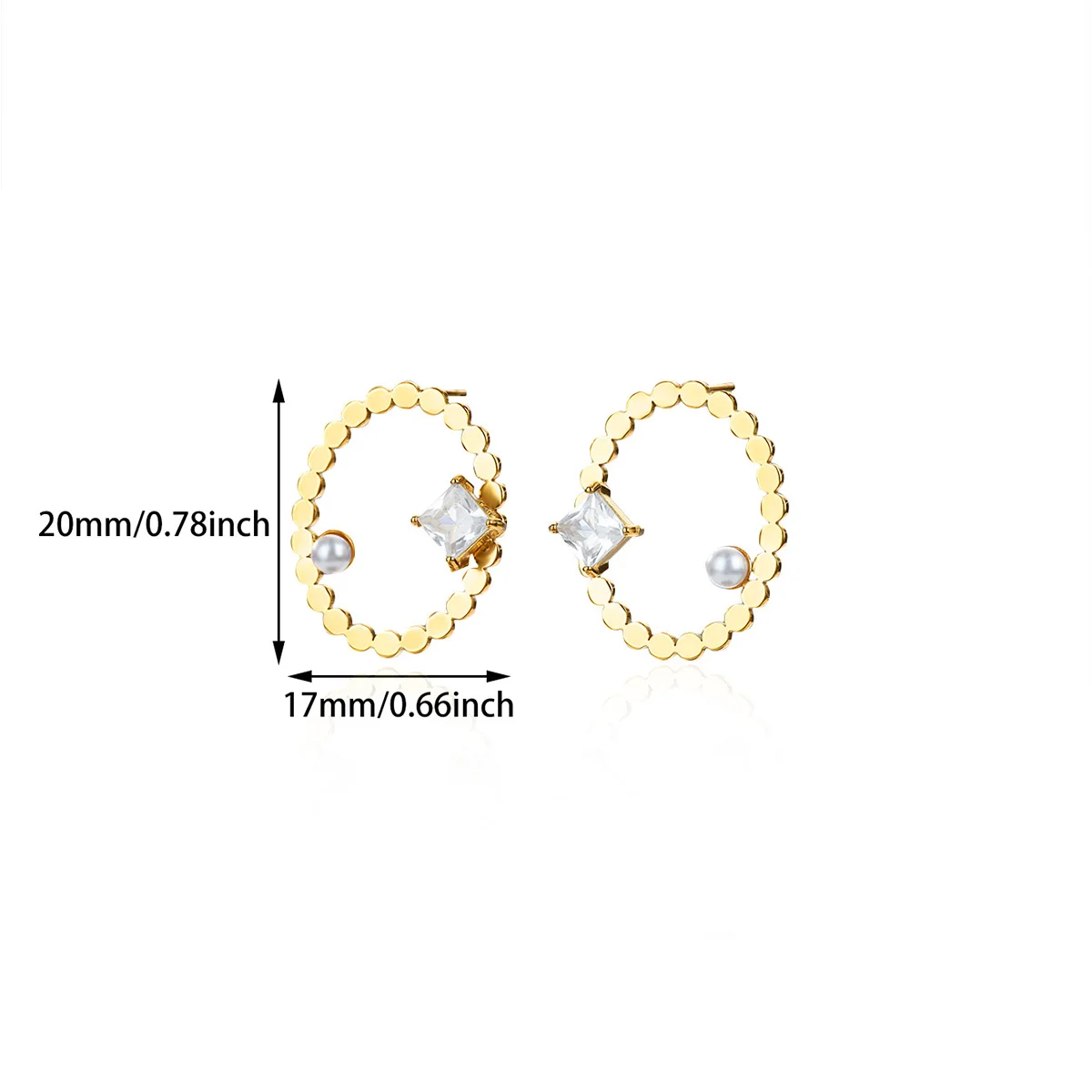 Zircon Earrings Hollow Round For Women