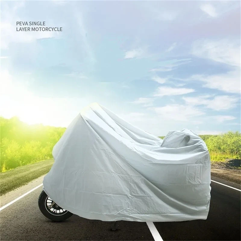 Motorcycle Cover PEVA Single Layer Rainproof Sunscreen for Motorcycle Bicycle Electric Vehicle