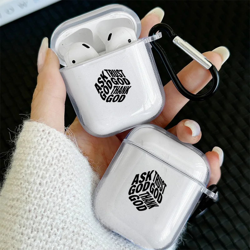 White Christian Quote Airpods Case Cover for Airpods 1 2 3 Pro