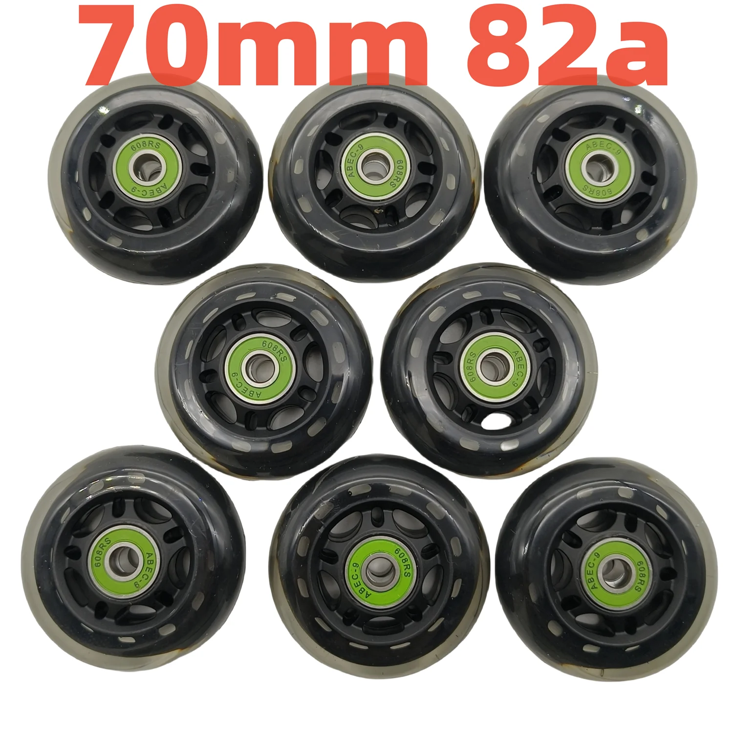 70mm 72mm inline skate wheel 82a transparent wheel 8wheels/lot