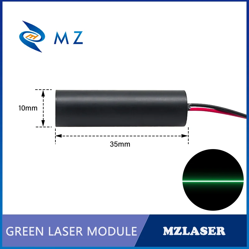 콤팩트 그린 라인 레이저 다이오드 모듈 520nm D10mm 5mW 3V 5V 12V 24V 고정밀 산업용 목공 기계용