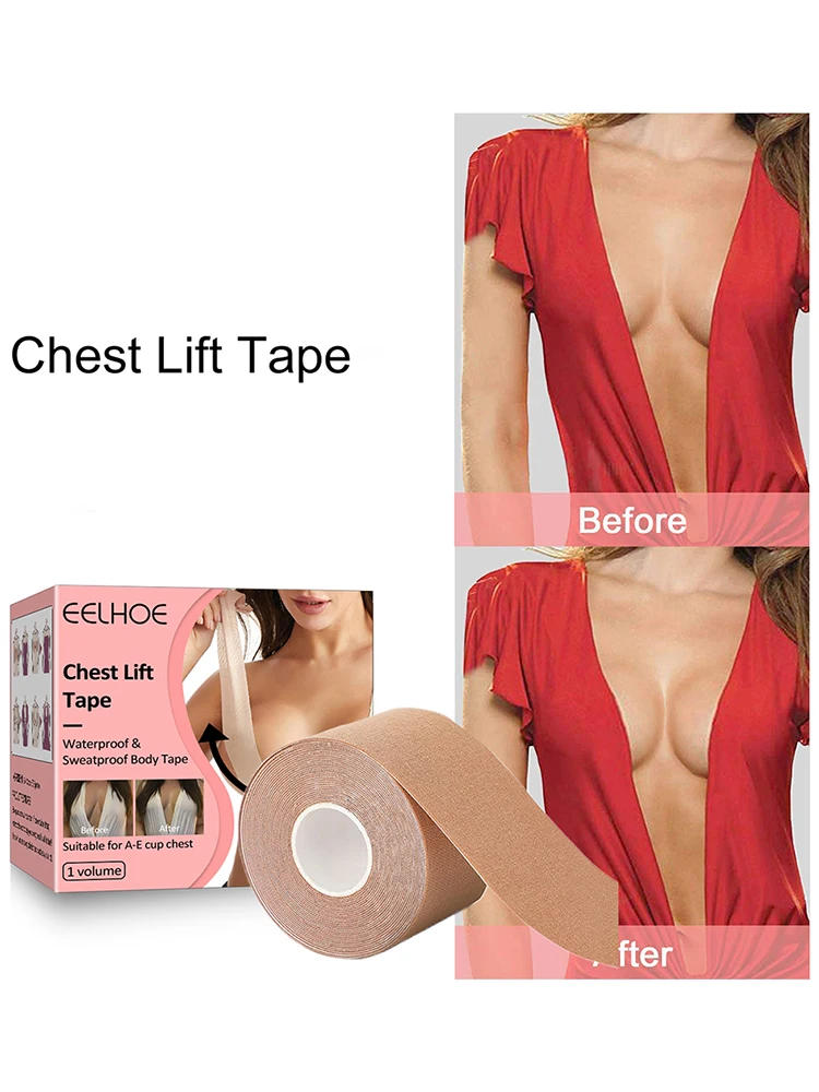 1Roll Breast Lifter Sticker Adhesive Women Breast Shaping Tapes Invisible Sweatproof Breathable Elastic for Off-shoulder Clothes