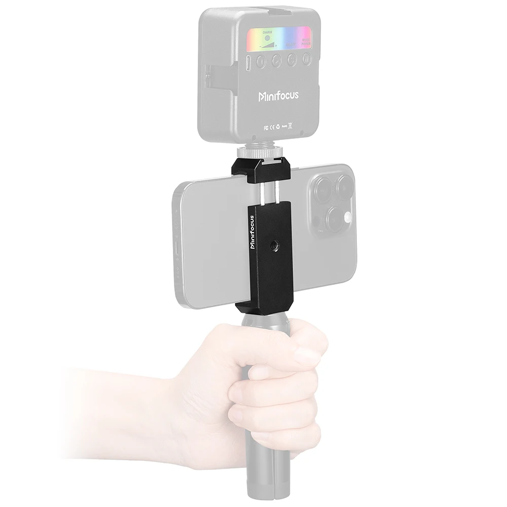 Morsetto per Telefono Cellulare, Morsetto per Telefono Completamente in Metallo Clip Universale per Smartphone, con Fori per Viti da 1/4 di Pollice Adattatore per Montaggio su Treppiede Larghezza
