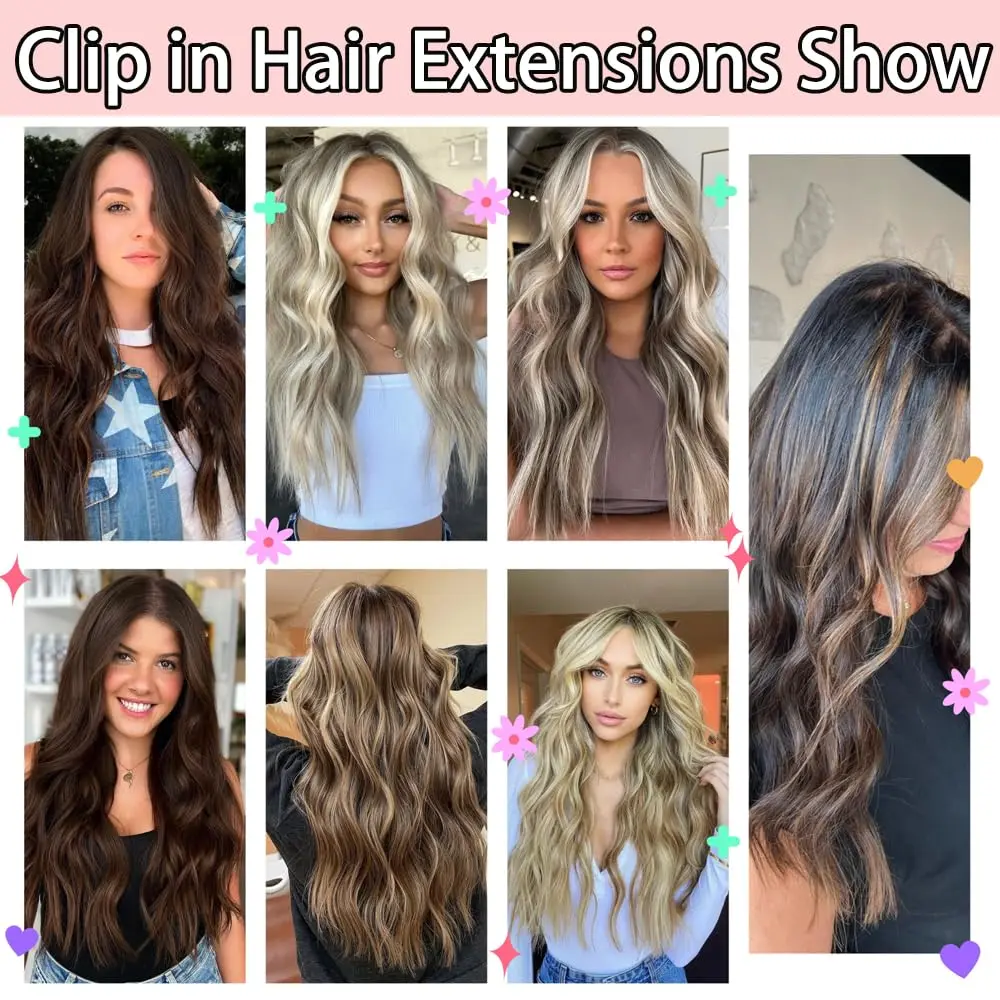 Thick Curly Clip In Hair Extensions Set