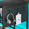 L Shaped Gaming Desk, Power Outlets & LED Strip, Monitor Shelf, Keyboard Tray, Pegboard and Storage Shelves, Reversible Desk 3