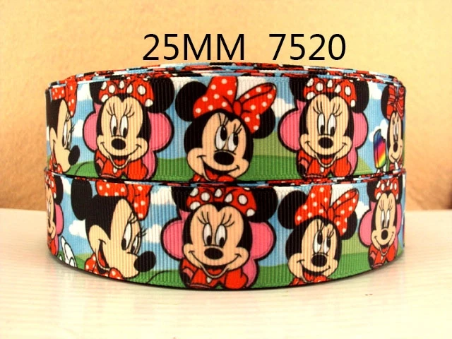 Disney 5 Yards Multi Size Princess Minnie Mouse Printed Grosgrain Ribbon Hairbows DIY Craft Supplies Cartoon Ribbons ribbon decoration,ribbon supplies,grosgrain ribbon