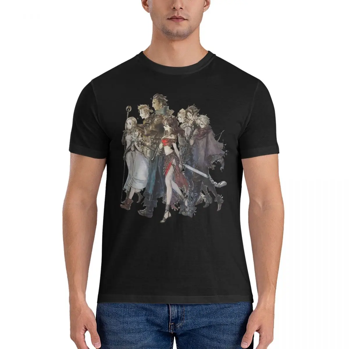 Octopath Traveler T-Shirt Per Uomo X-Xenoblade Chairs The Game Leisure 100% Cotone Tee Shirt Girocollo Manica Corta