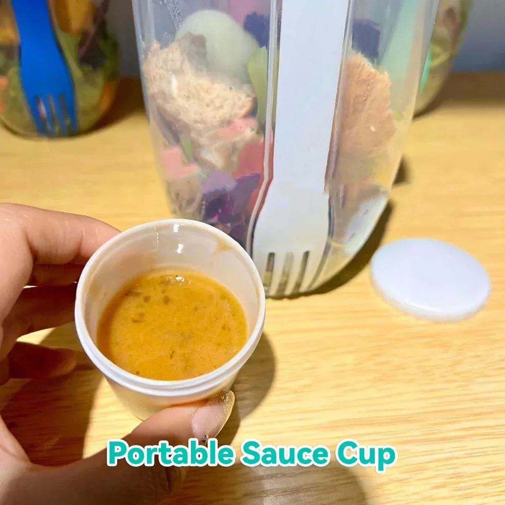 Bottle Shaped Bento Salad Bowl Fork Salad Bowl Lunch Box Portable Bottle Container Dinner Plate Plates