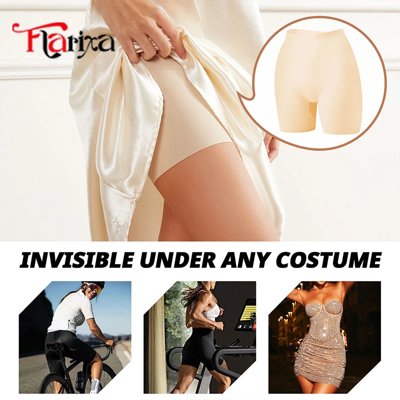 High Waist Shorts Flarixa High Waist Safety Shorts Anti Light for Women Anti Chafing Boxers Underwear Protective Panties Under Dress Cycling Pants