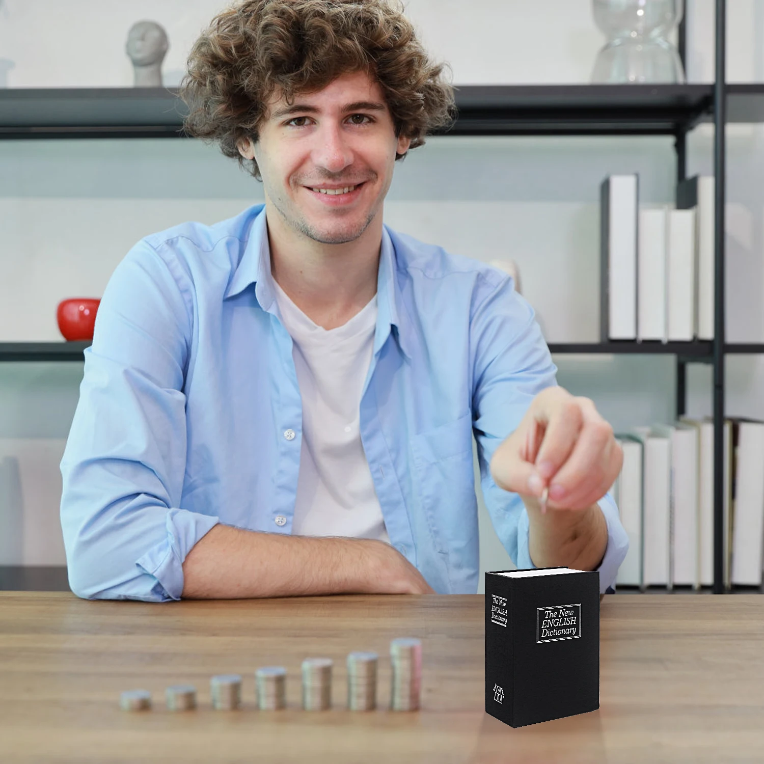 

Creative book safe password box, mini lockable piggy bank, can be mixed with books to provide extra security for your money