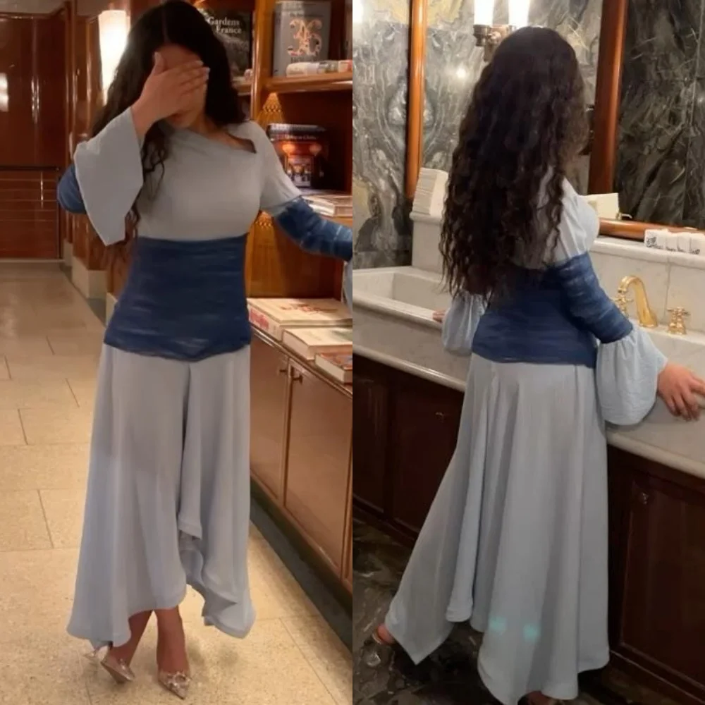 

Prom Dress Jersey Draped Pleat Ruffles Clubbing A-line V-Neck Bespoke Occasion Gown Midi Dresses Evening Saudi Arabia