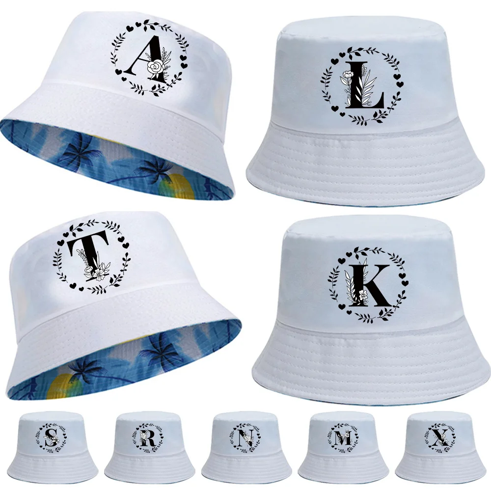 

Fashion Simple Bucket Hat Wood Art Letter Printing Pattern Summer Outdoor Travel Male/female Sports Folding Sunshade Sun Hat.