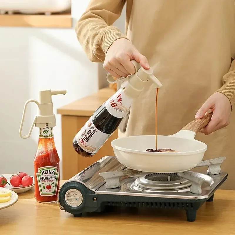Oyster Sauce Dispenser Jam Bottle Pump Tomato Ketchup Paste Nozzle Cooking Seasoning Oil Bottle Home Kitchen Tools