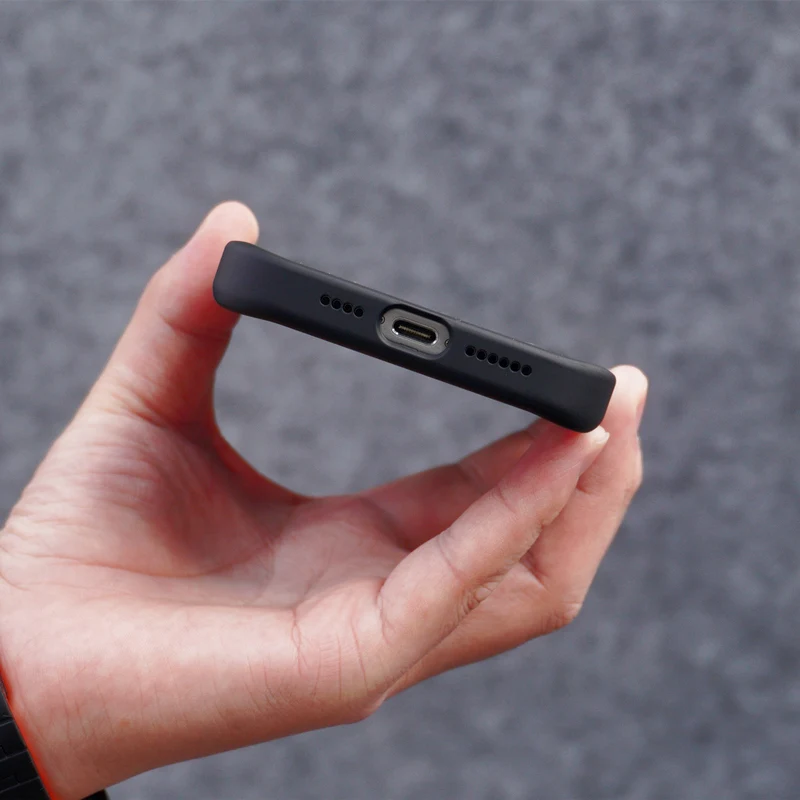 Carbon Fiber Texture 360 Rotating Kickstand Phone Case with Wireless Charging Compatibility