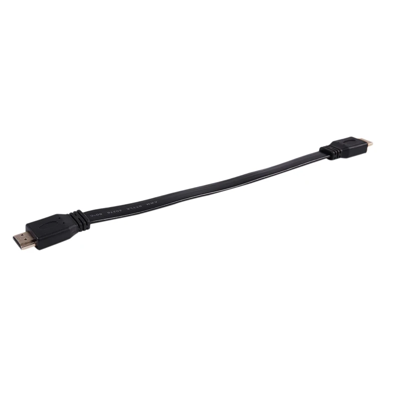 2Pcs 0.3M 1.4V High Speed 1.4A HDMI Video Audio Flat Cable M/M 1080P 3D