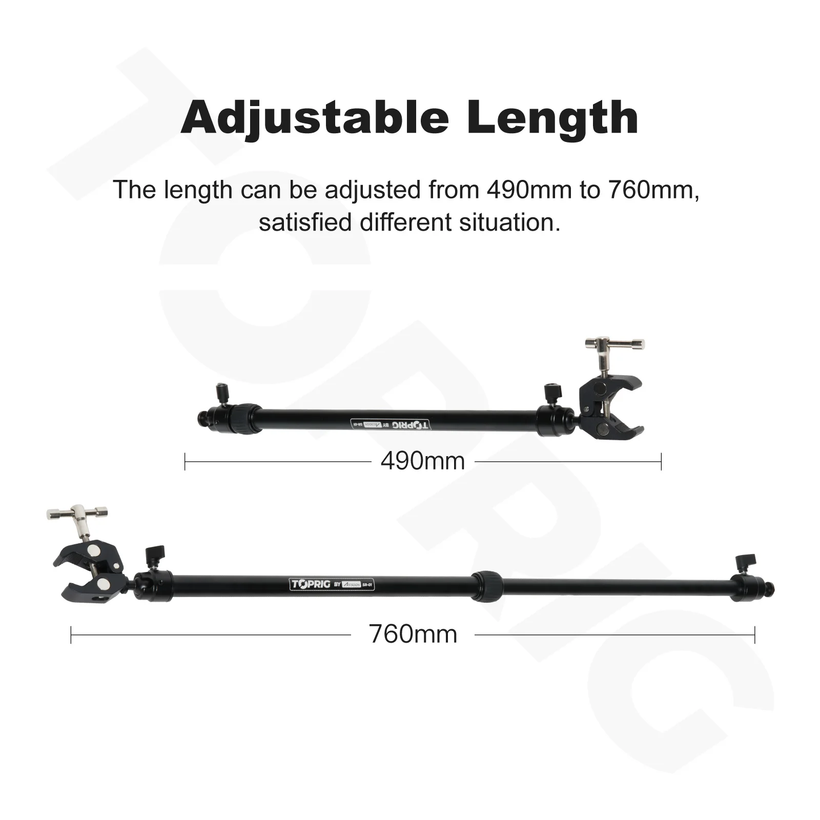 Toprig Camera Slider stability arms Support Rod For Slider Tripod Adjustable 49-76cm For Photography DSLR Camera Stabilizer 2PCS Camera Tripod
