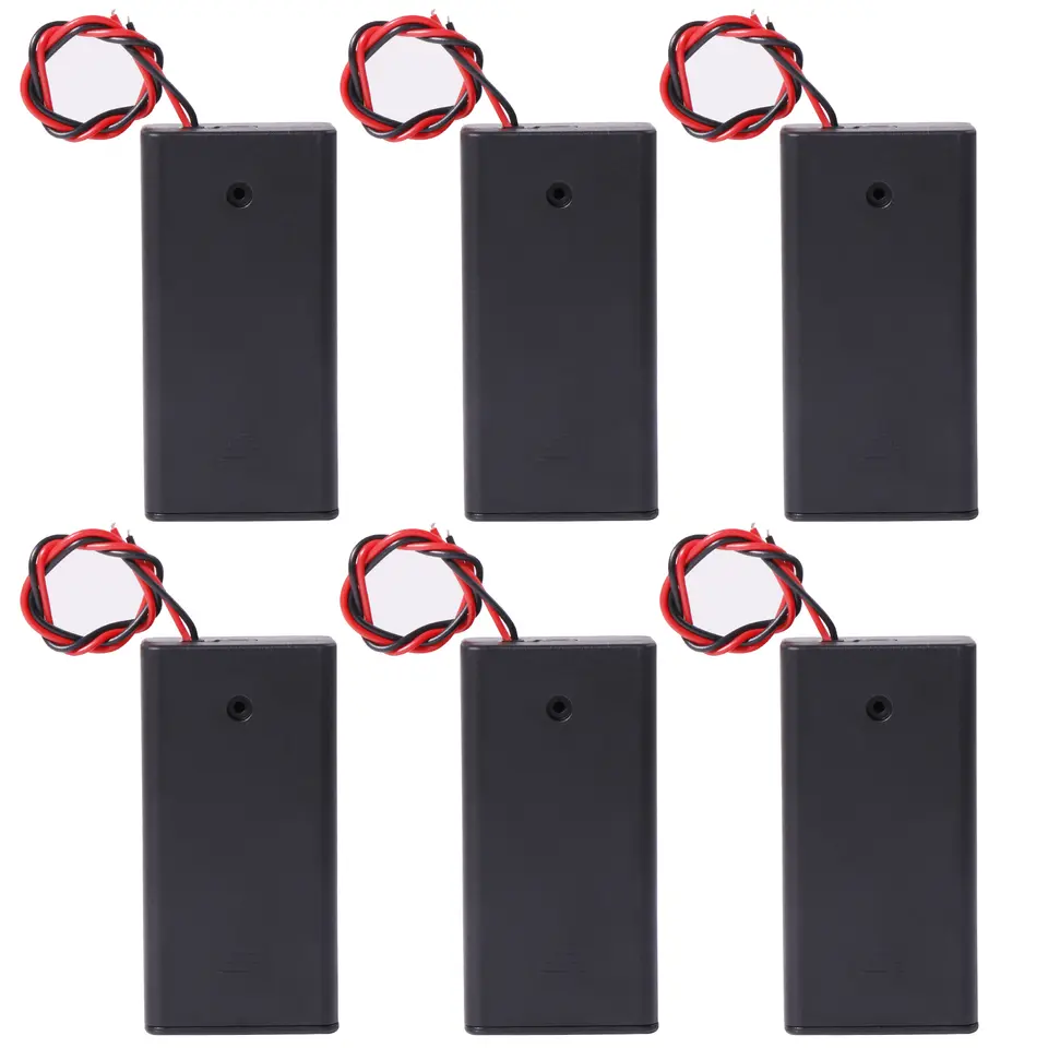 2 AA Battery Holder with Leads and ON/Off Switch - 1.5V AA Battery Holder Case with Wire Leads and Switch (Pack of 6) image 1