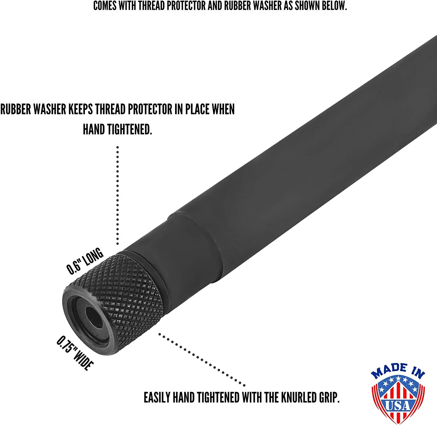 Threaded Adapter 5/8 x 24 Thread Protector Steel 1Pcs.