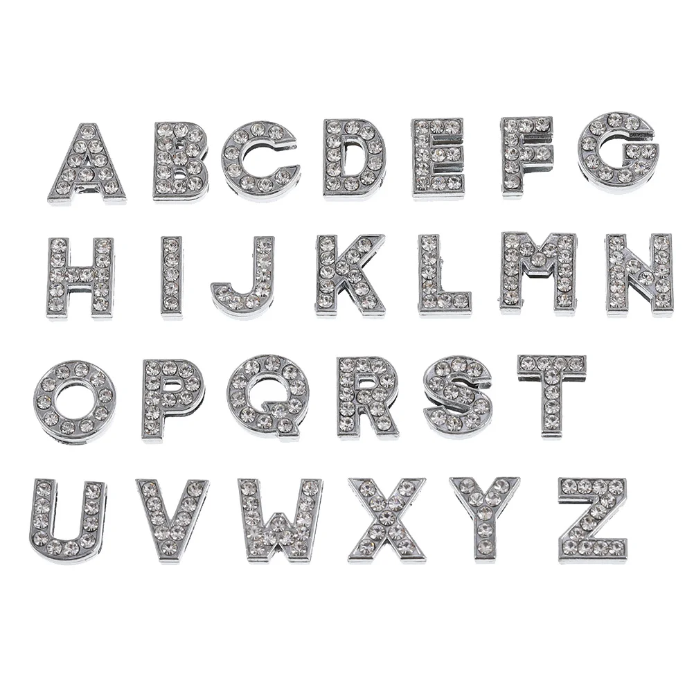 

Diamond Letter Charms Rhinestone Alphabet Accessories Beaded Bracelets Alloy Pendants