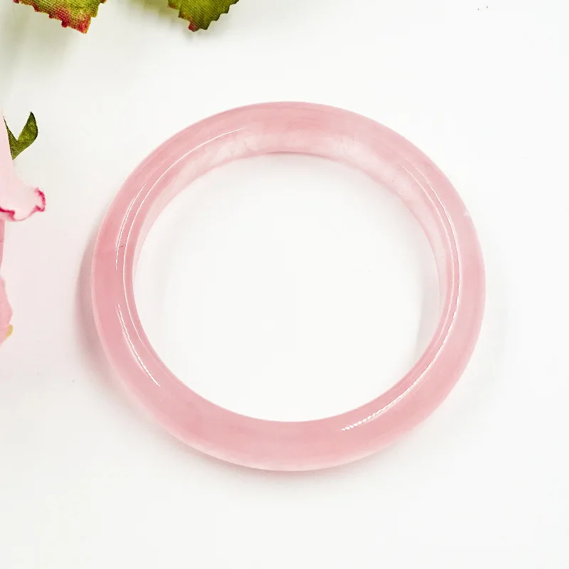 Rose crystal bracelet, natural jade hibiscus gemstone, cryolite quartz bracelet accessory