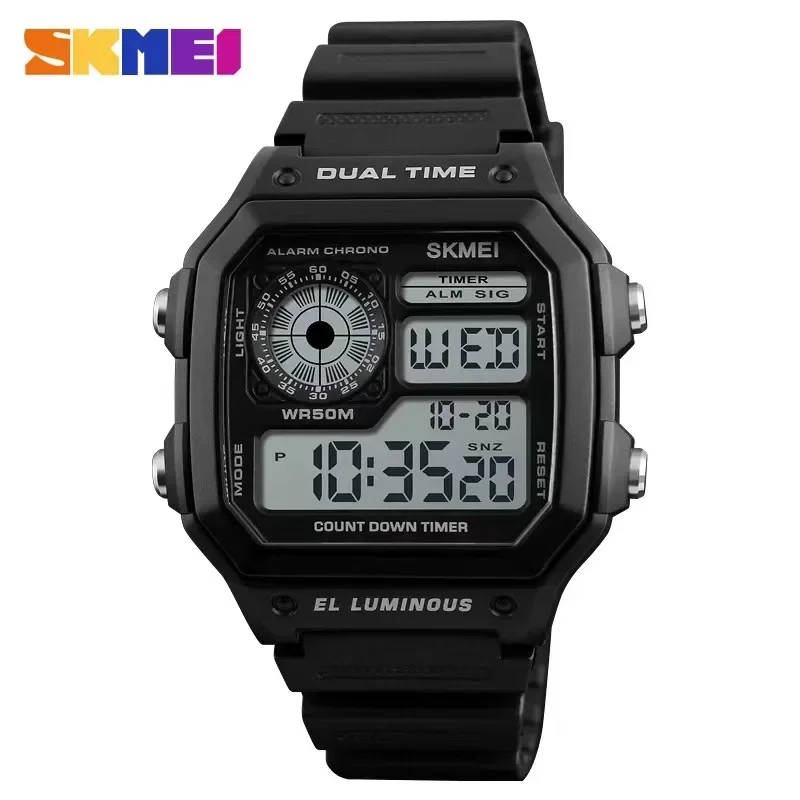 SKMEI 1299 Luxury Sport Watch for Men Waterproof Electronic Military Mens Digital Wristwatch Shockproof Clock 1335 Reloj Hombre 2