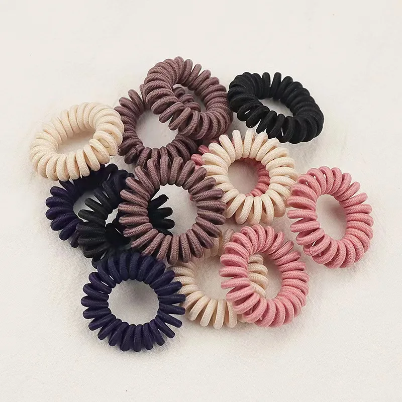 

5Pcs/Lot Solid Hair Ties Telephone Wire Line Cord Headbands Rubber Band Elastic Hair Bands Scrunchy For Women Girls Accessories