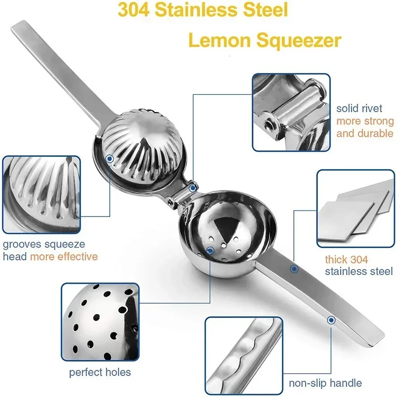 Stainless Steel Lemon Fruits Squeezer fruit juicer lemon squeezer juice squeezer Multifunction Orange Juicer Manual Juice Squeezer Hand Pressure Juicer Kitchen Fruit Tools
