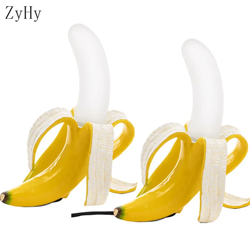 

Banana Table Lamp Led Night Lights For Bedroom Bedside Living Room Glass Modern Home Decor Desk Lamp Lighting Fixtures