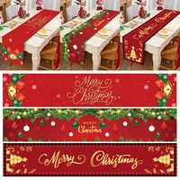 Christmas Table Runner Merry Christmas Decorations For Home 2024 Cristmas Table Flag Cover Navidad Noel Gift New year Tablecloth 5