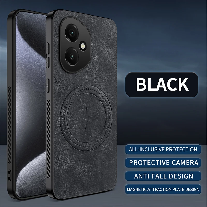 Luxury Leather Magnetic Matte Phone Case - Premium Business Style Back Cover