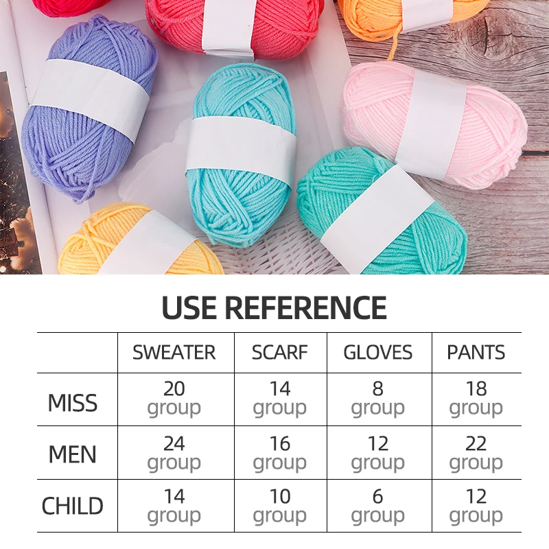 25(50)pcs/bag 4 Ply Milk Cotton Yarn For Hand Knitting Crocheting Scarves,Sweaters,Shawls,Blankets,Pet Toys,Various Handmade DIY 6