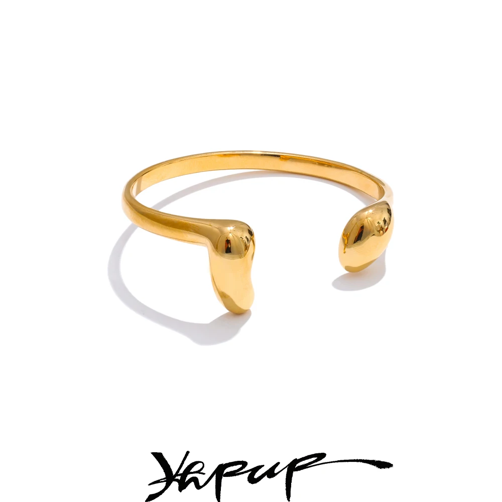 Yhpup 57mm Stainless Steel Open Cuff Bracelet for Women