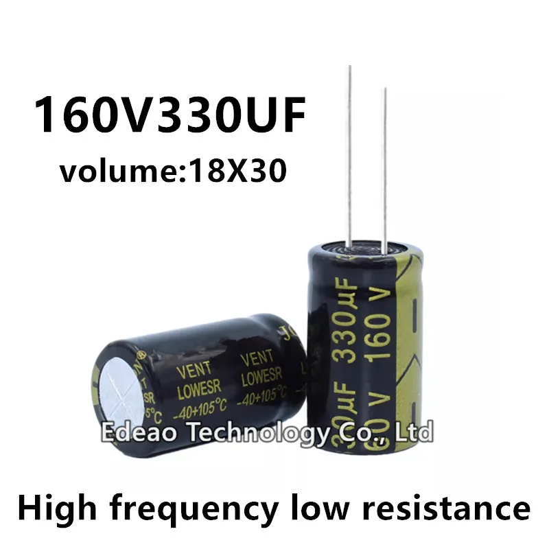 

5pcs/lot 160V 330UF 160V330UF 330UF160V volume: 18X30 18*30 mm High frequency low resistance aluminum electrolytic capacitor