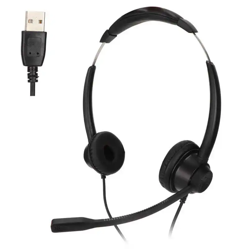 Usb Telephone Headset Noise Reduction Binaural Corded Business