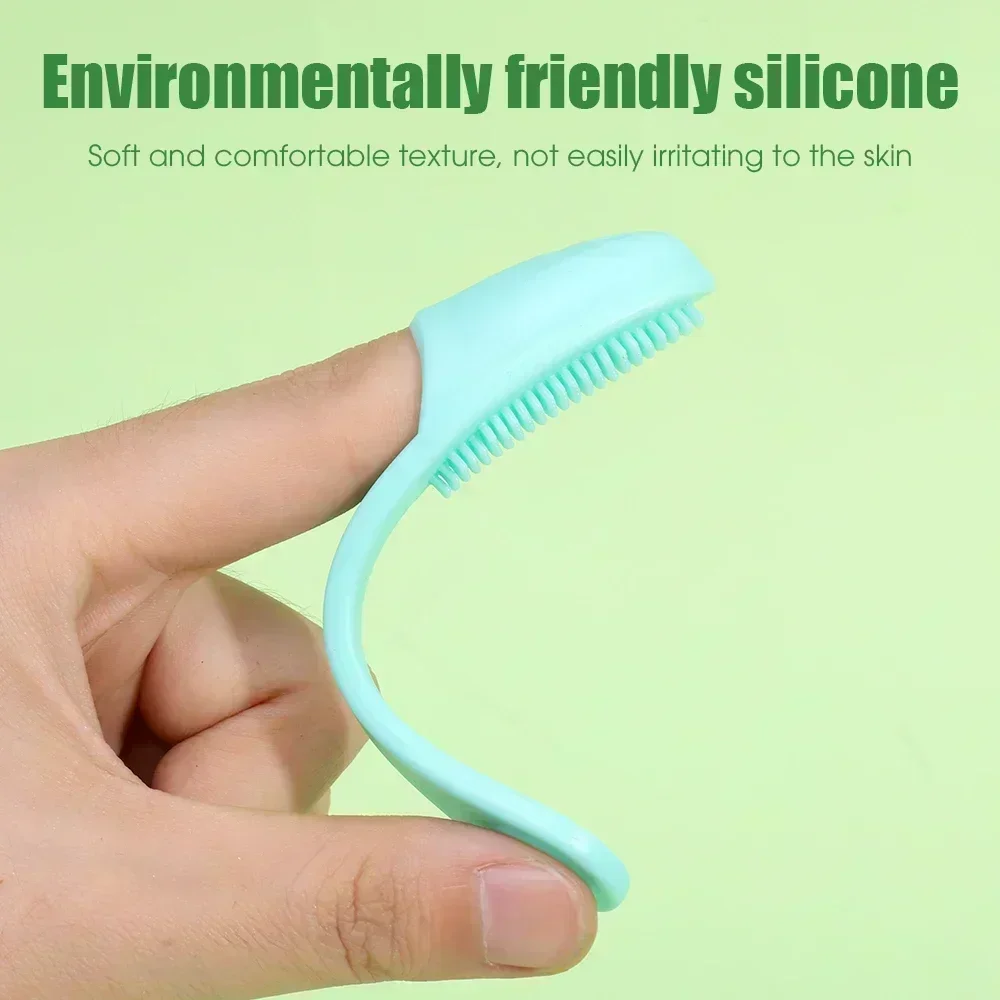 facial cleansing brush acne and blackhead removal tools facial cleanser massager 2PCS Silicone Nose Brush Facial Pore Cleaner Portable Blackhead Double-sided Massage Brushes Cleaning Tool Facial Nasal Scrub