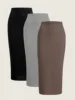 [3-piece set] Plus-size women's skirt, basic elastic waist skirt, elegant and versatile, plus-size women's clothing
