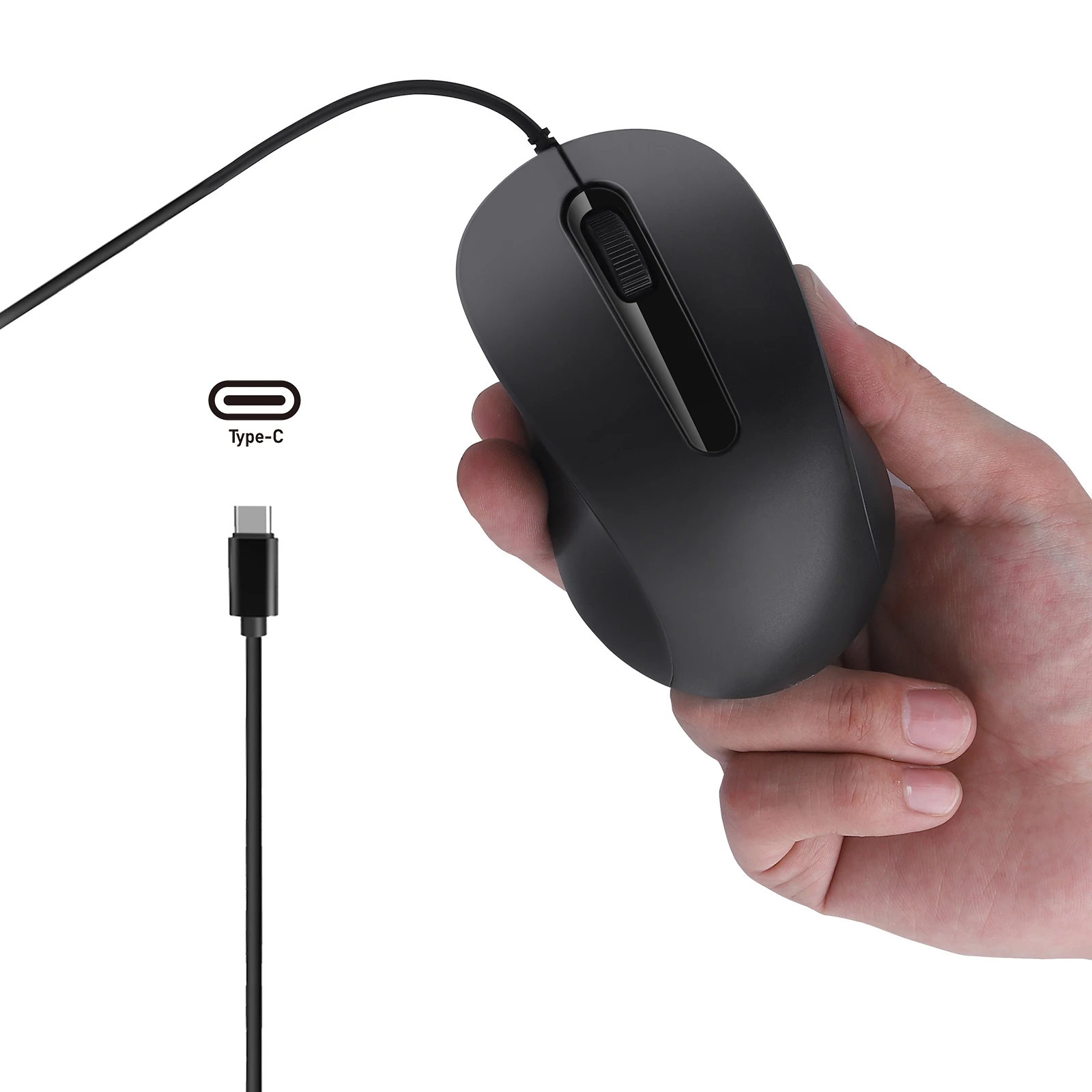 Mouse cablato di tipo C silenzioso, regali per ragazze, mini mouse ottico ergonomico rosa, mouse per casa e ufficio, per laptop, tablet, Windows, Android, Mac