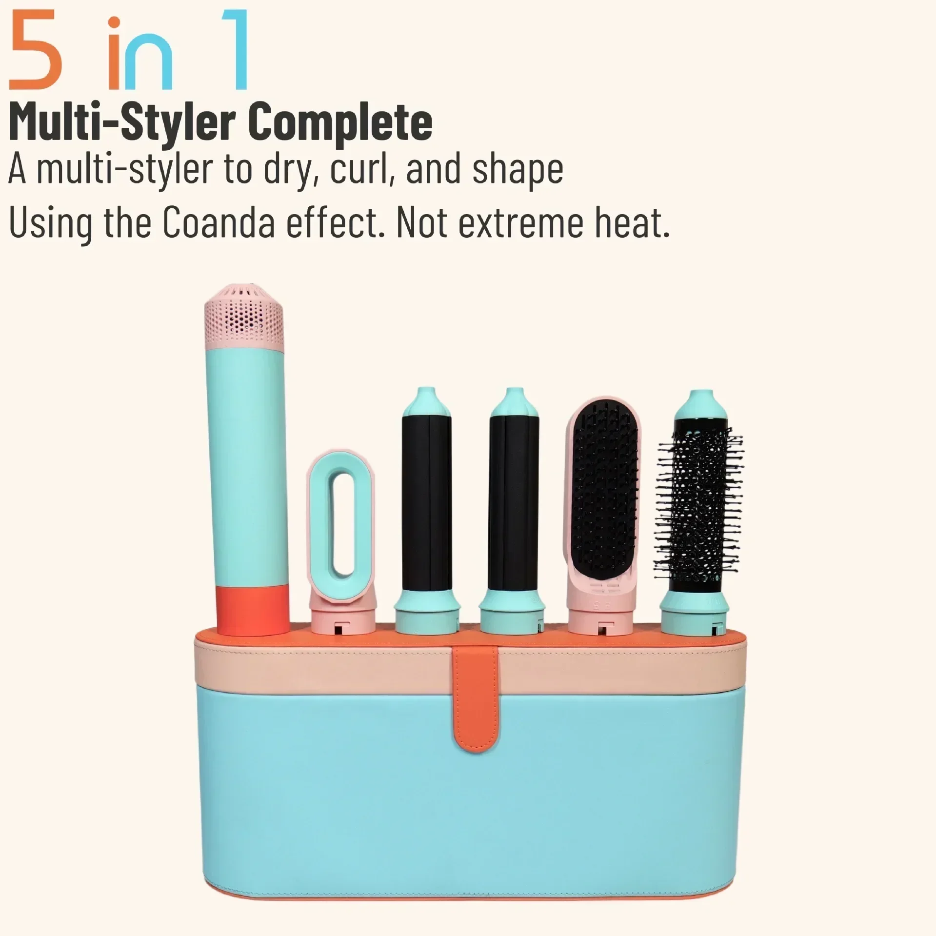5 in 1 Hair Styler With Electric Curling Iron Hair Curler Dryers Curling Rollers Curler Straightening Brush High Speed
