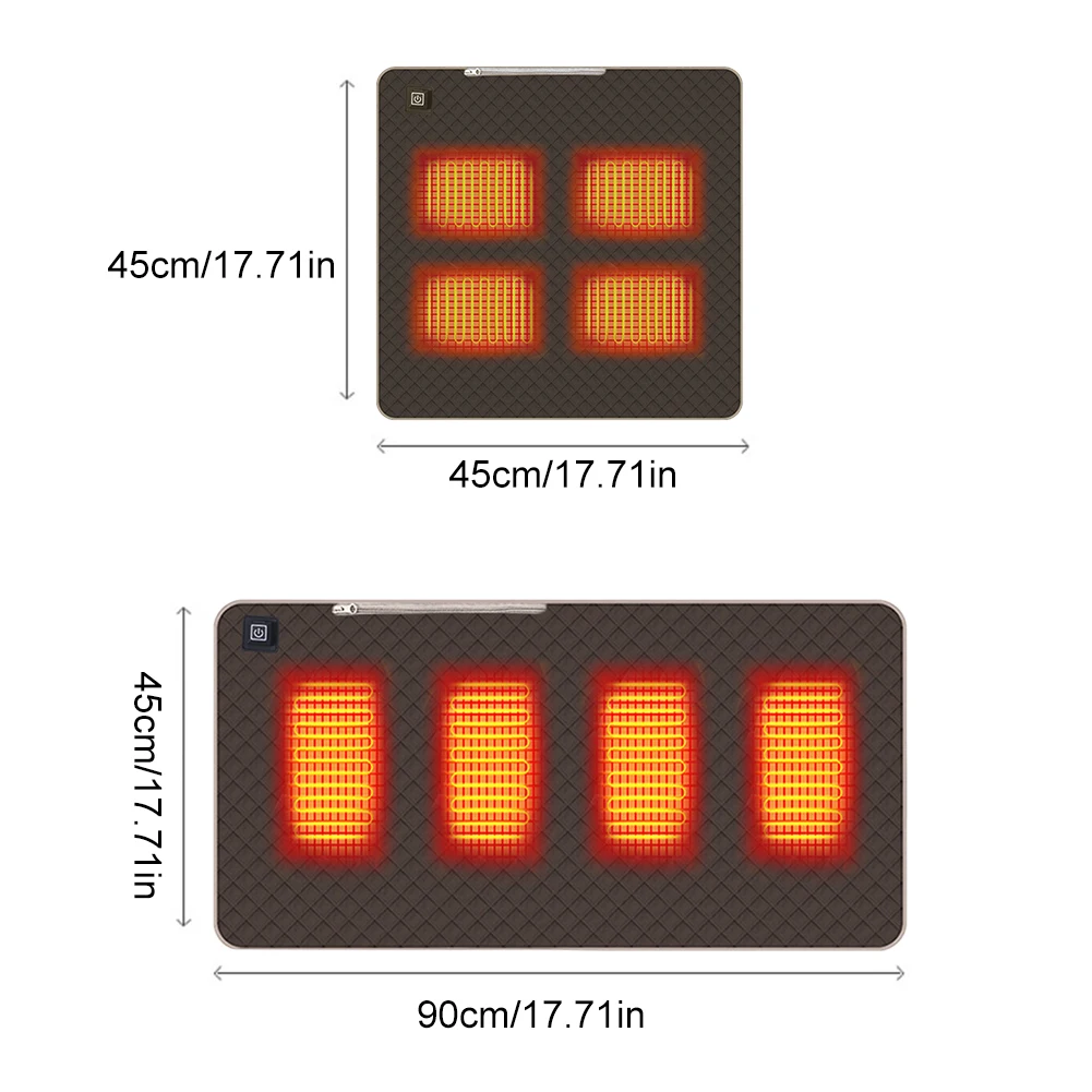 Heated Areas Camping Chair Heated Cushion USB Charging Heating Seat Cushion Winter Electric Heating Pad Seat Warmer Cover 4