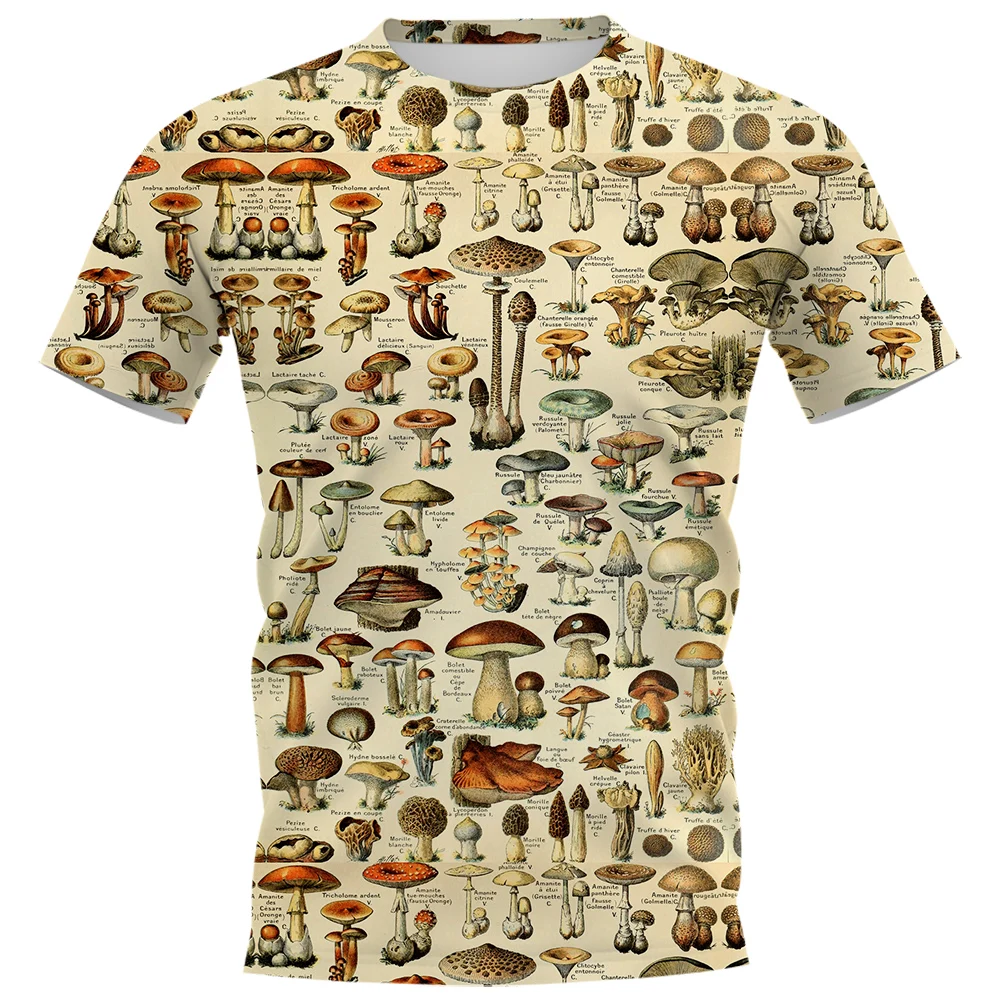 Cloocl Men Tshirt Colorful Mushrooms 3d All Over Printed Women T Shirt