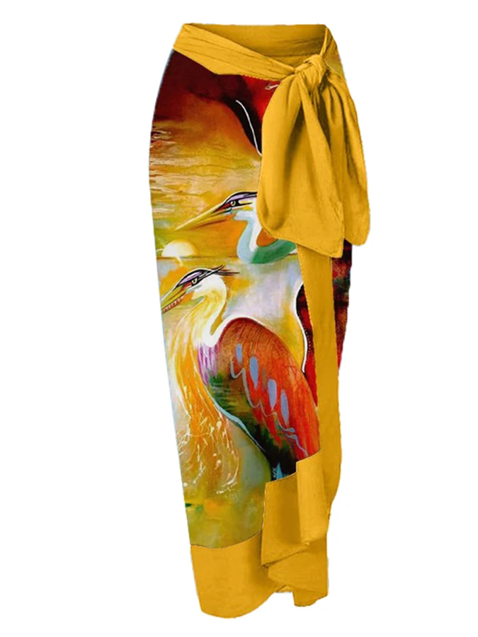 

Vintage V-Neck Print One-Piece Swimsuit Set