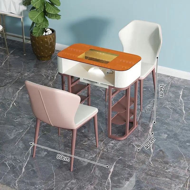 

Design White Nail Tables Simple Nordic Glass Exquisite Manicure Desk Modern Beauty Nagel Tafel Beauty Salon Furniture HD50ZJ