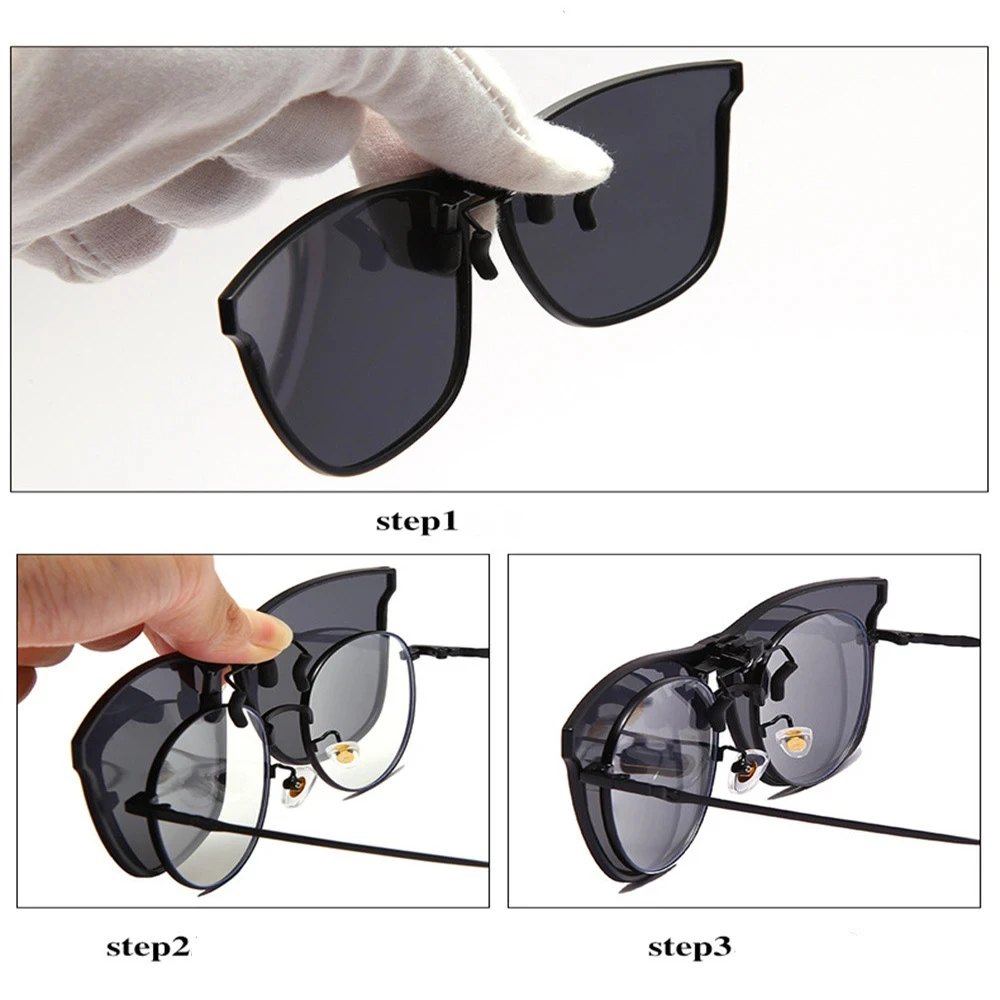 Driving Glasses Photochromic Sunglasses Night Vision Sunglasses Polarized Sunglasses Vintage Sunglasses Men Women Clip On Sunglasses Polarizing Color Changing Sunglasses Photochromic Vintage Clip Glasses Night Vision Driving Goggles