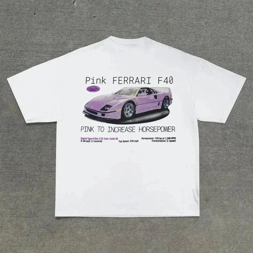 Cotton T Shirt T Shirt Casual Cotton Classic Fashion Design Car letter pattern print T-shirt O-neck short-sleeved summer aesthetic popular y2k tops tee t shirt,cotton t shirt