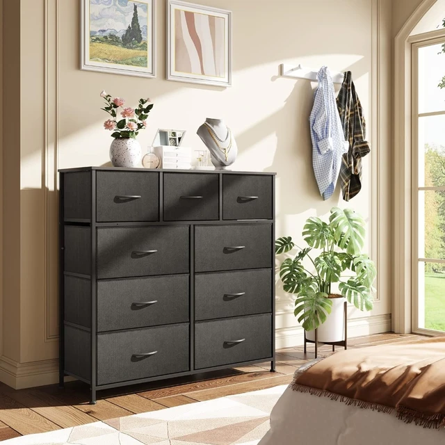 8 Drawers Chest of Fabric Dresser Cabinet Storage Tower Bins Bedroom  Organizer