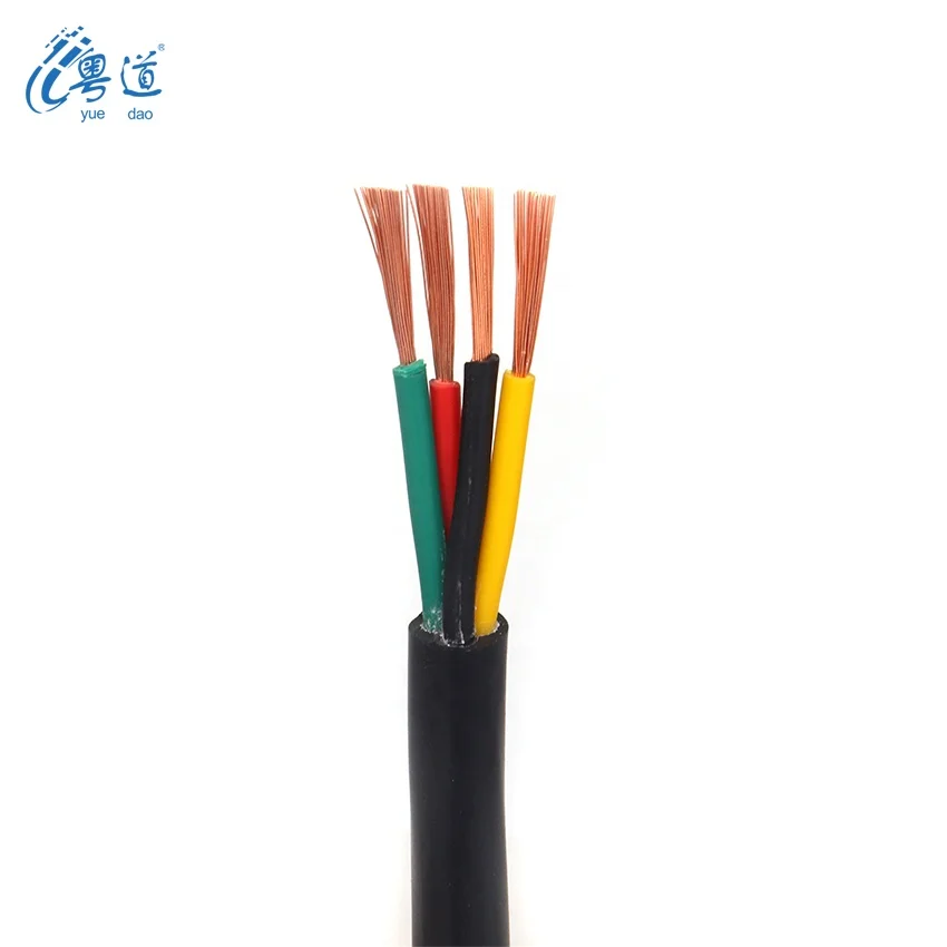 PVC 재킷 외장 PE 절연 구리 코어 베어 4 코어 4x1mm rvv 통신 전원 케이블용, 공장 가격