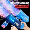 One Pack Of Children's 10  Launcher Handheld Portable Electric Automatic Bubble Gun LED Light For Boys And Girls 1