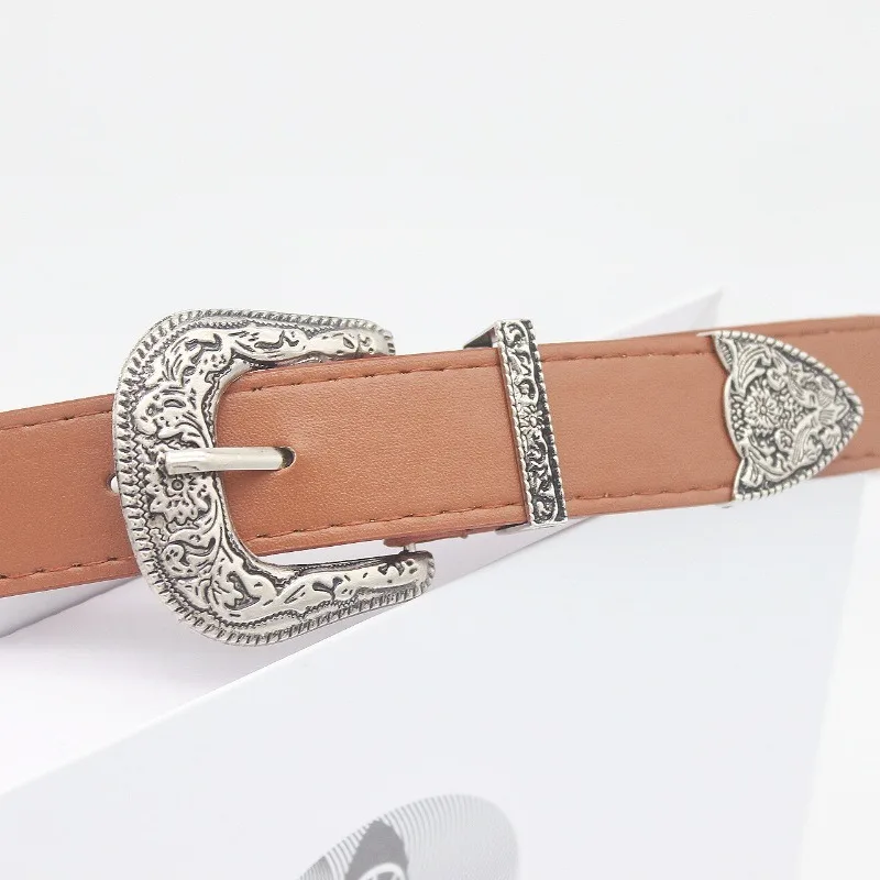 New European American Pin Buckle Belt Set | Women's Trendy Spice Girl 3-Piece Retro Hot-Selling Premium Waistband Accessory