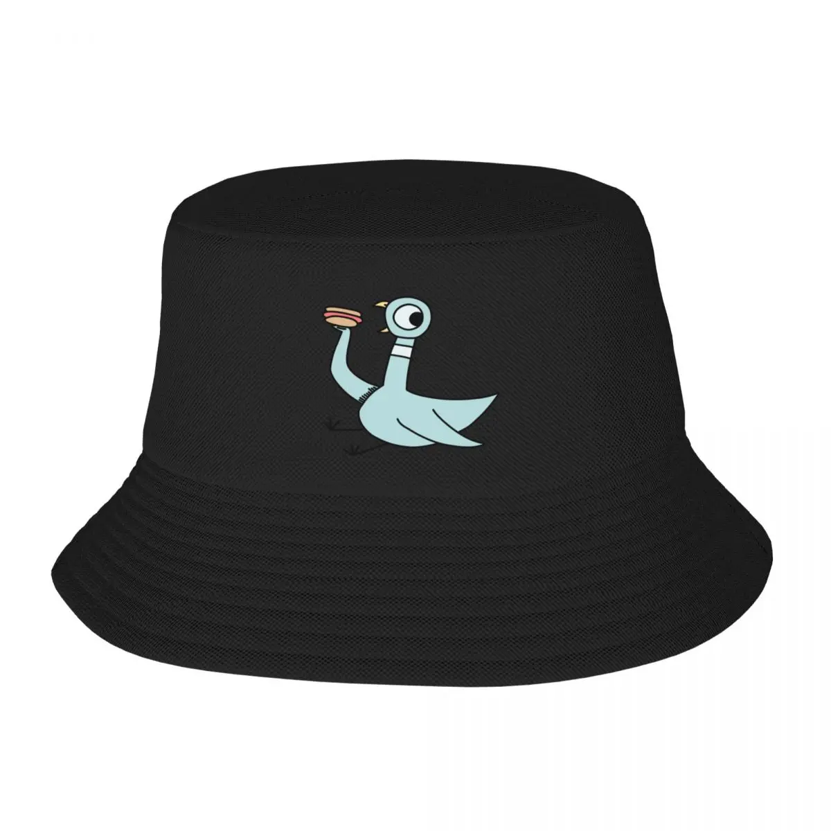 

New Don't Let The Pigeon with a hotdog fan art Bucket Hat Golf Custom Cap Caps For Women Men's