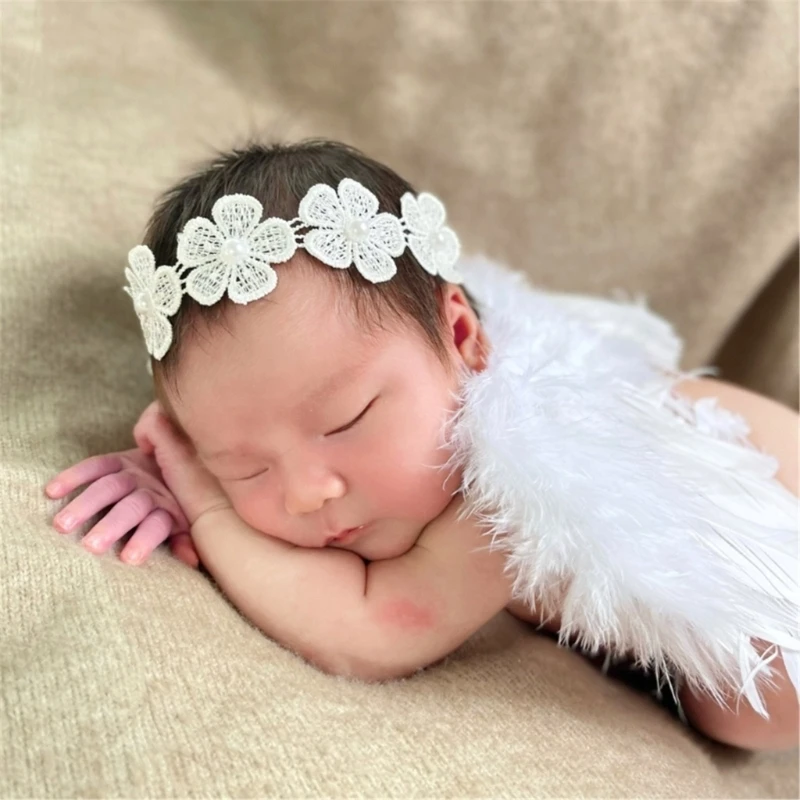 

Baby Angel Wing Costume Breathable & Elastic Baby Angel Outfit Handmade Feathers Wing Great for Newborn Showers Gifts